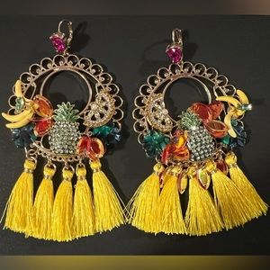 Betsy Johnson Gold Mixed Fruit Earrings